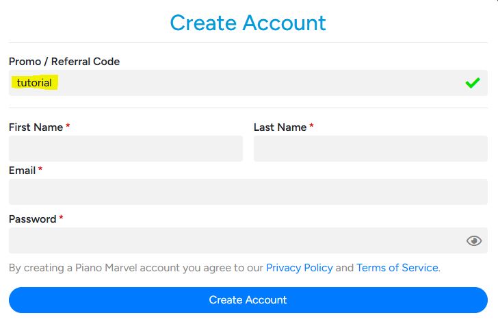 Piano Marvel Create Free Account Code